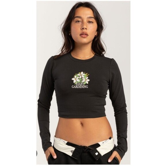 NWT Women's Coney Island Picnic Grow With Us Cropped Long Sleeve T-Shirt, XL - Picture 1 of 8